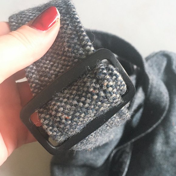 New! Jonathan Richard Ireland neutral grey & black tweed messenger bag - Picture 7 of 13